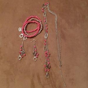 Paparazzi Pink Heart Beaded Set